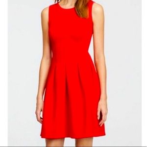 J. Crew Cherry Red Pleated‎ Dress